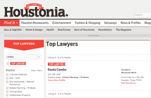 Top Lawyers Houstonia Magazine 2014